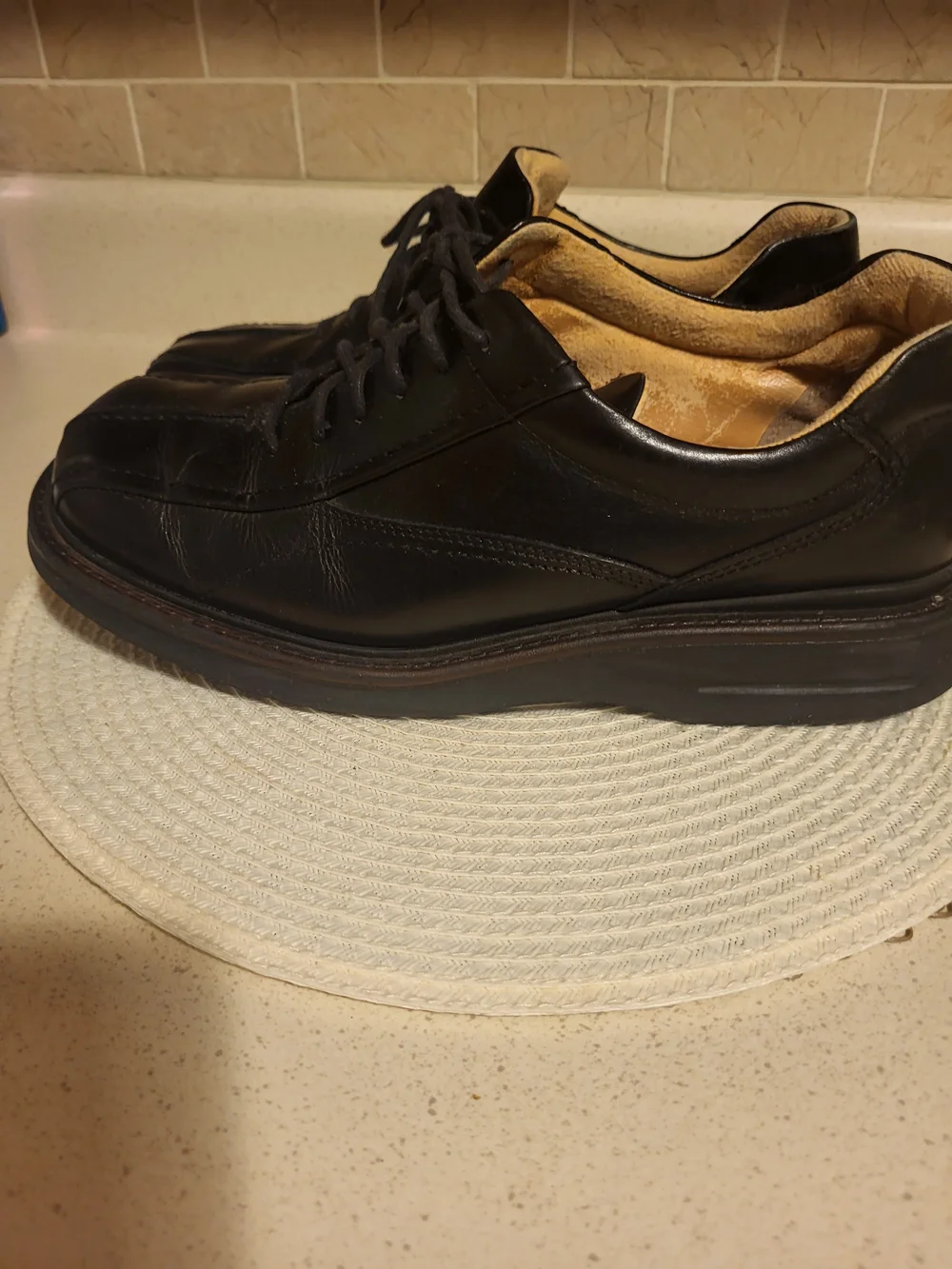 Vintage Y2K 90's Men's London Underground Black Leather Oxford Shoes Sz. 11